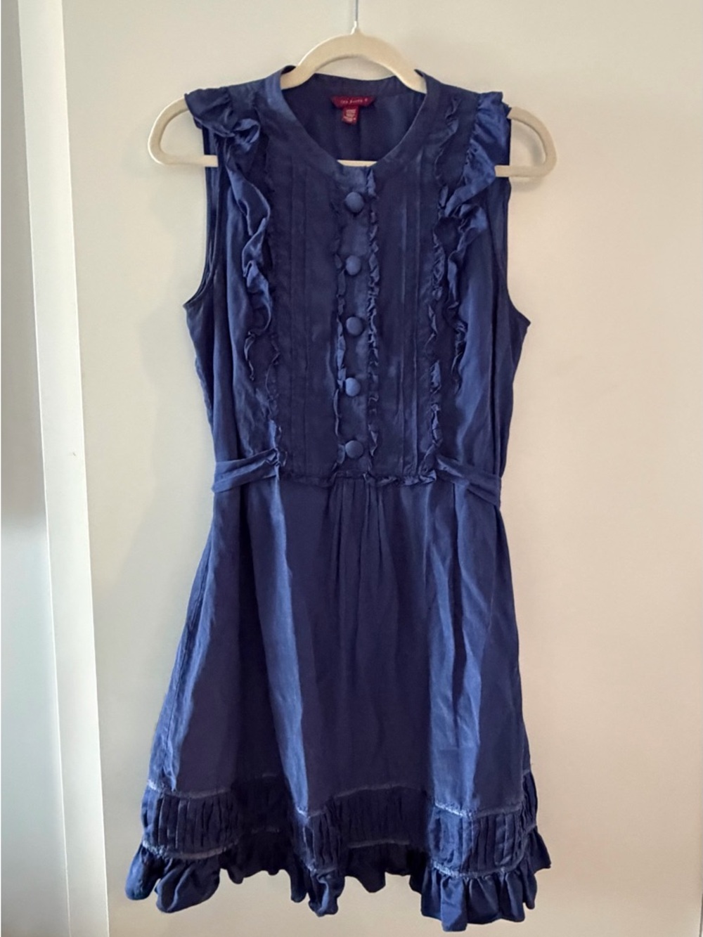 Ted Baker Navy Ruffled Sleeveless Party Dress